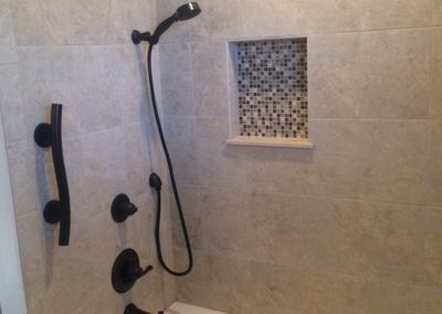 new shower fixtures and tile